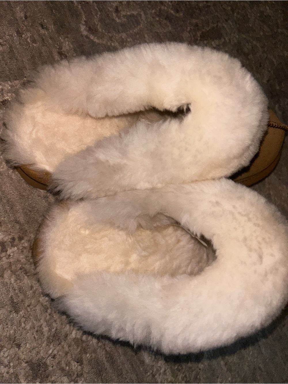 BearPaw Women's Suede Platform Slippers in Chestnut with Cream Shearling - Picture 3 of 4